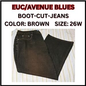 🔥AVENUE BLUES/BOOT-CUT STRETCH JEANS/SIZE:26W